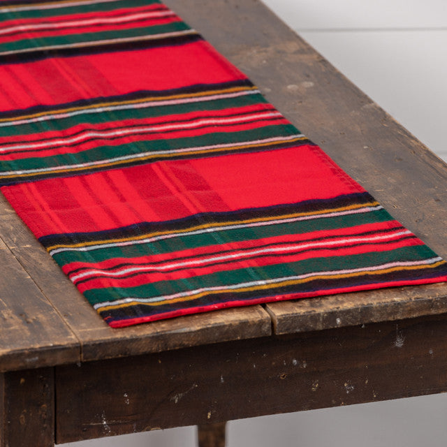 96" Classic Red Flannel Table Runner