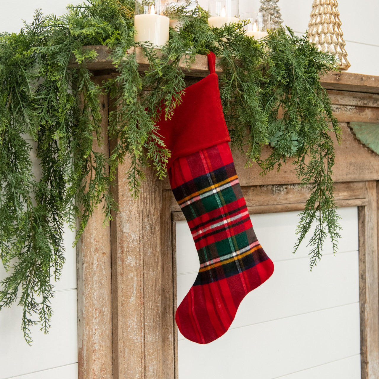 20" Red Flannel Tartan Stocking