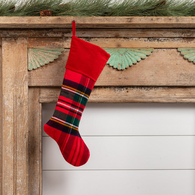 20" Red Flannel Tartan Stocking