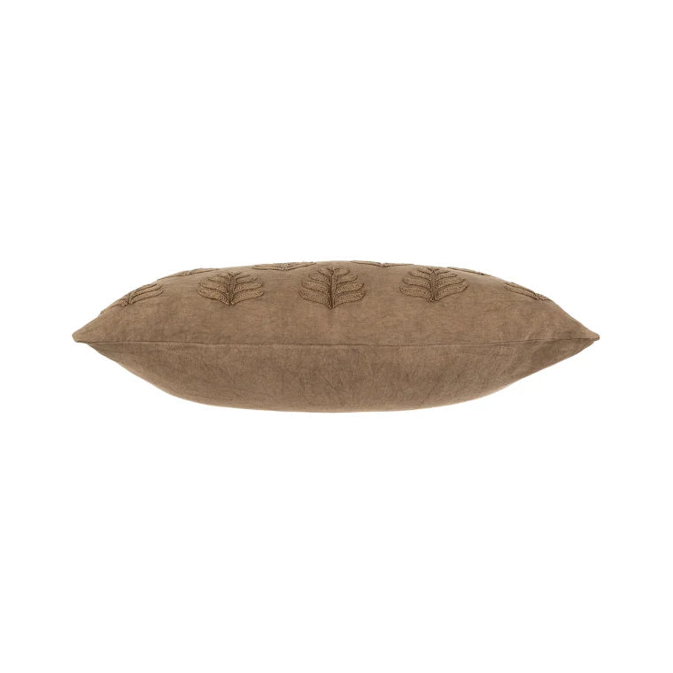 Mink Embroidered Orchard Lumbar Pillow