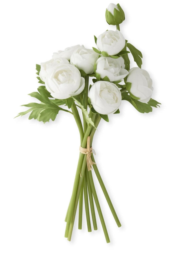 White Real Touch Ranunculus Bundle
