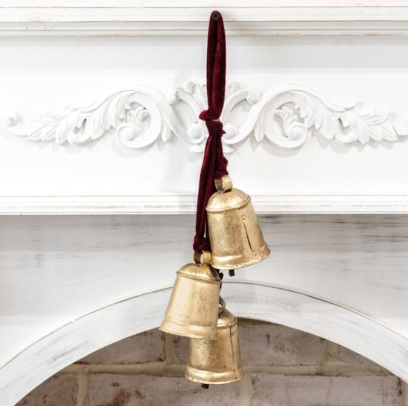 Burnt Gold & Burgundy Velvet Bell Hanger