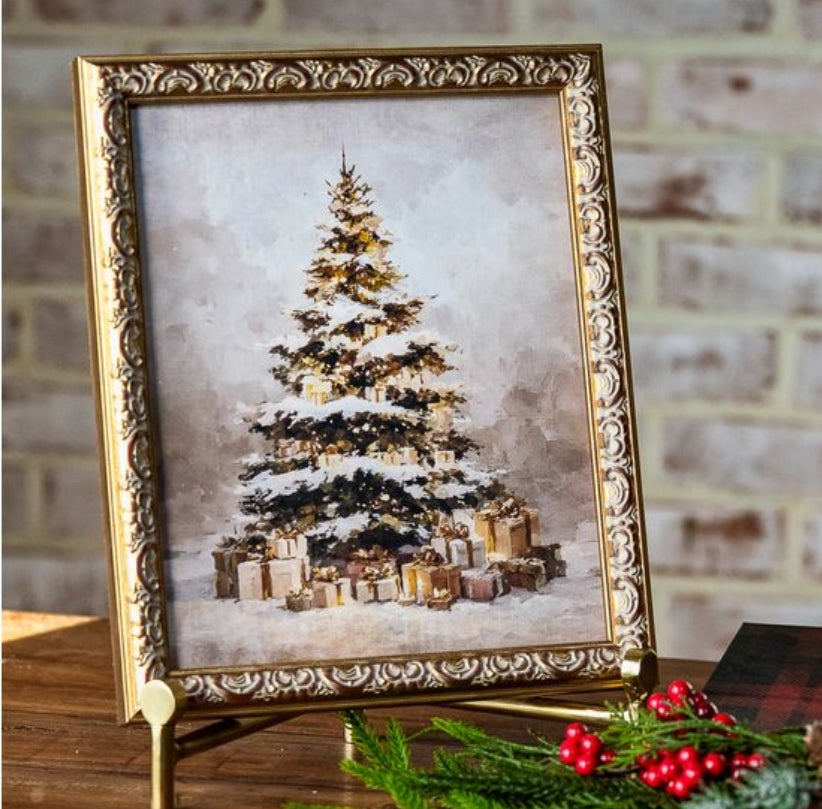 Vintage Christmas Tree Framed Art- 8 x 10