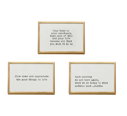 Framed Quotes in Gold 4x6" Frame