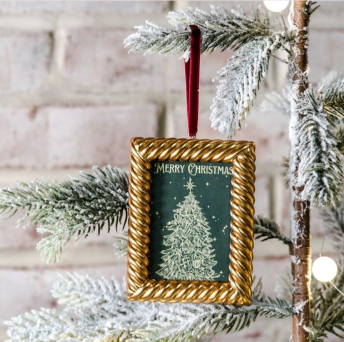 Merry Christmas Gold Framed Ornament