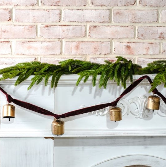 Gold & Burgundy Bell Garland