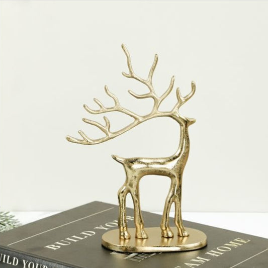 Small Gold Whimsical Antler Deer