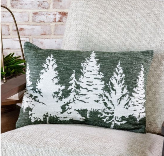 Green & White Lumbar Pillow