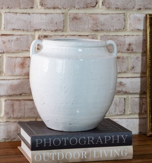 White Double Ear Vase