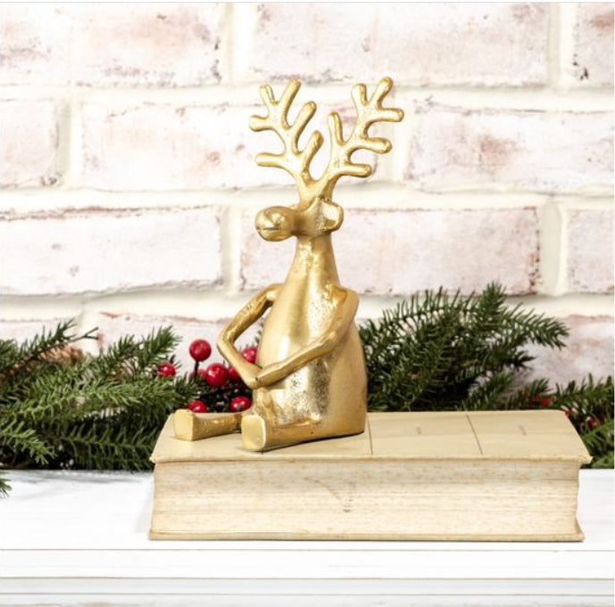 Gold Iron Reindeer Sitter (Style A)