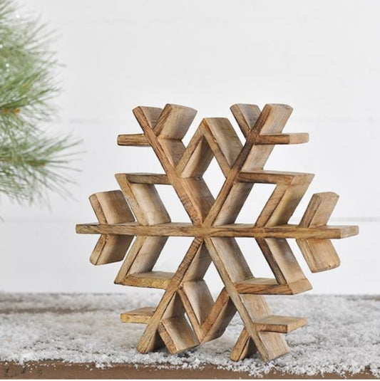 Small Brown Rustic Wood Snowflake