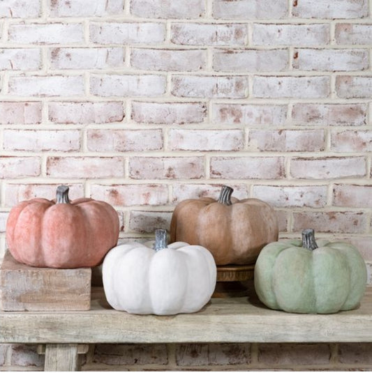 Large Ceramic Textured Fall Pumpkins