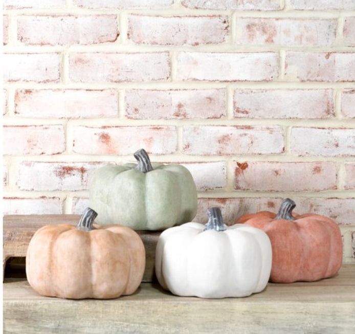 Medium Ceramic Textured Fall Pumpkins