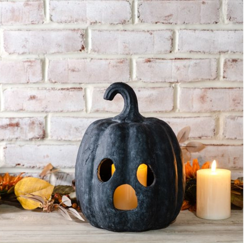 Large Black Ghost Terracotta Pumpkin- Best seller!
