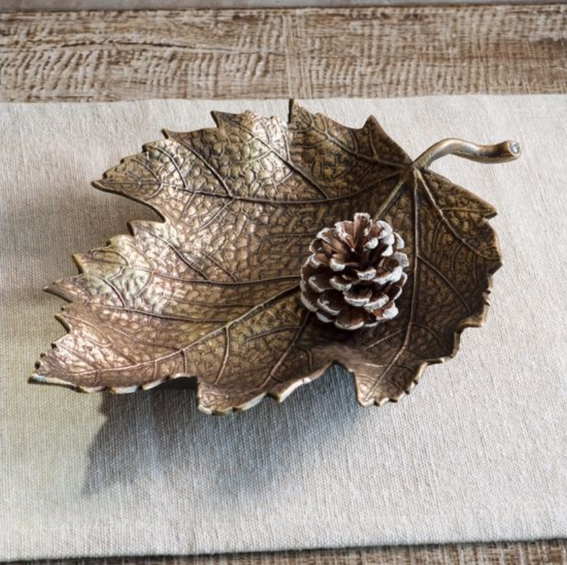 Antiqued Gold Leaf Dish