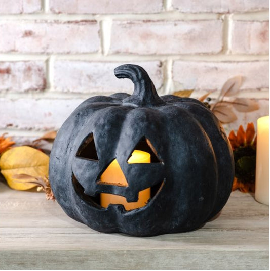 Black Terracotta Jack-O-Lantern Pumpkin- Best Seller!