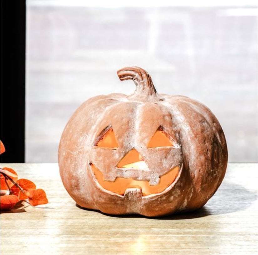 Orange Terracotta Jack-O-Lantern Pumpkin- Best Seller!
