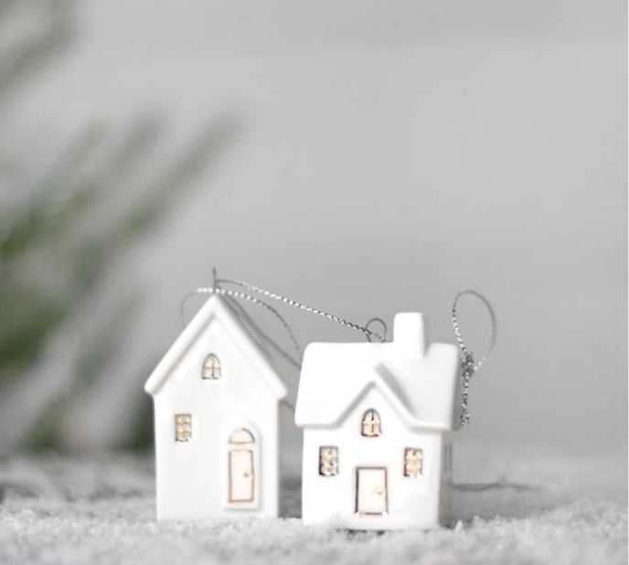Mini Ceramic House Ornament