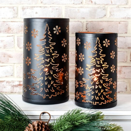 Black & Copper Tree Lanterns Assorted