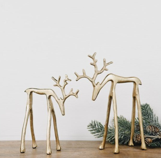 Gold Look Down Reindeers Assorted