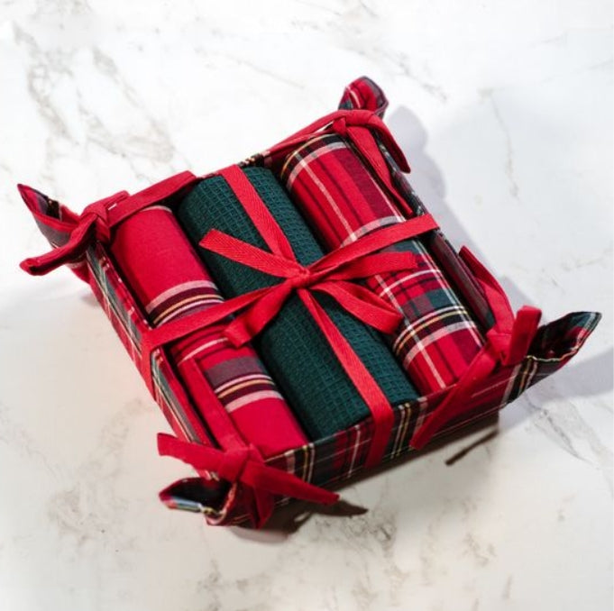 Tartan Tea Towel Hostess Set