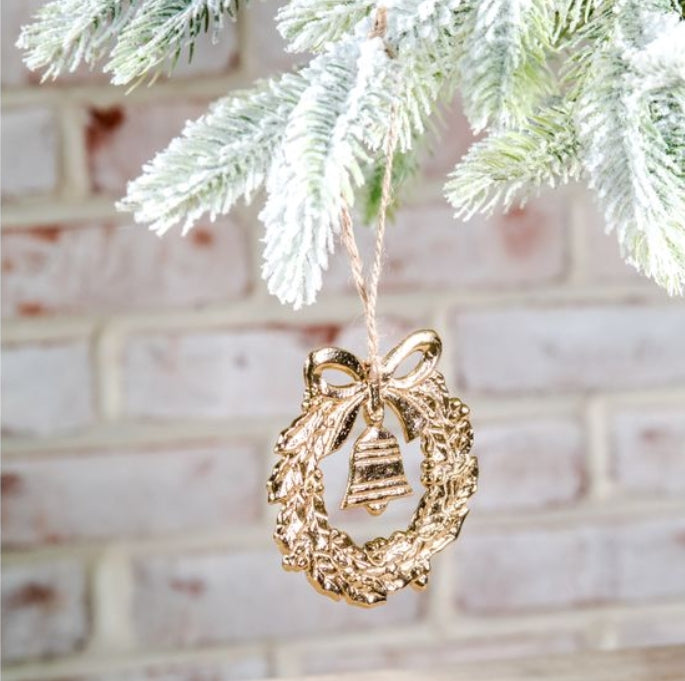 Gold Aluminum Wreath Ornament