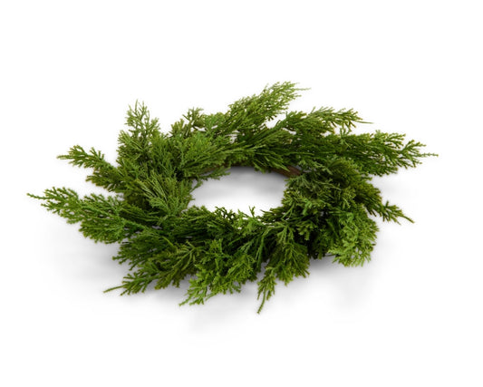 Real Touch Cedar Candle Ring- 12"