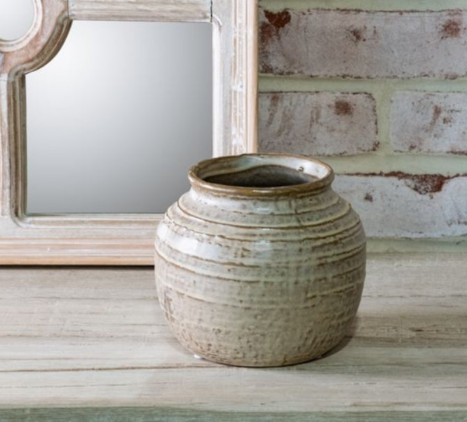 Medium Milky Beige Ceramic Vase