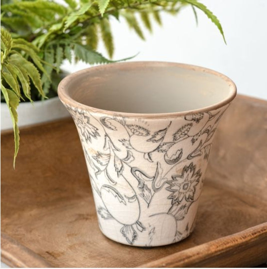 Small Charcoal Heirloom Planter Pot