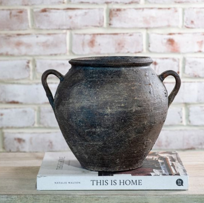 Brown Vintage 2 Handle Vase