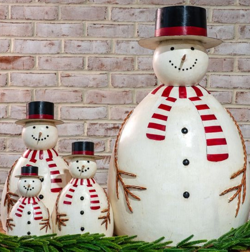 Metal Top Hat Snowman- Assorted Sizes
