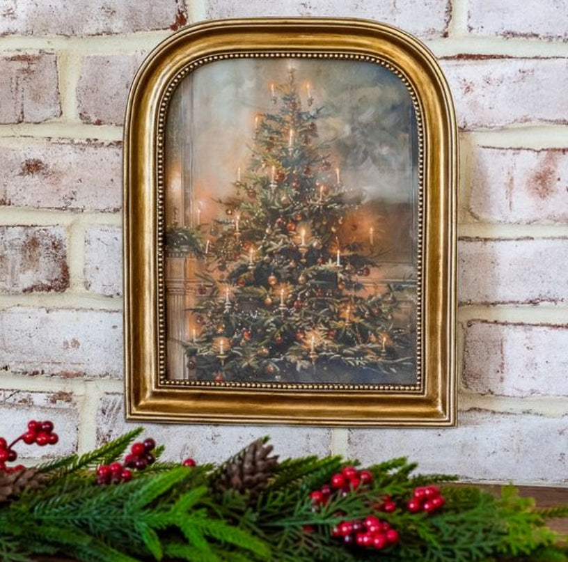 Vintage Christmas Tree Inspired Frame Art