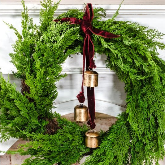 Burnt Gold Maroon Velvet Bell Hanger