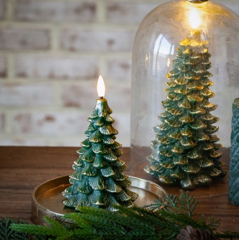 Small LED Green Tree Candle