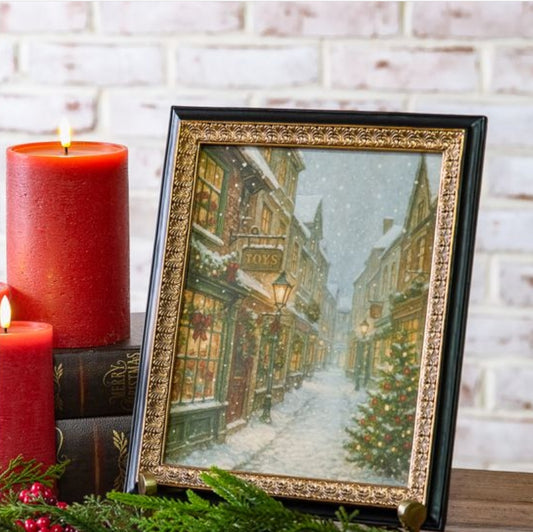 Holiday Town Framed Art- 8 x 10