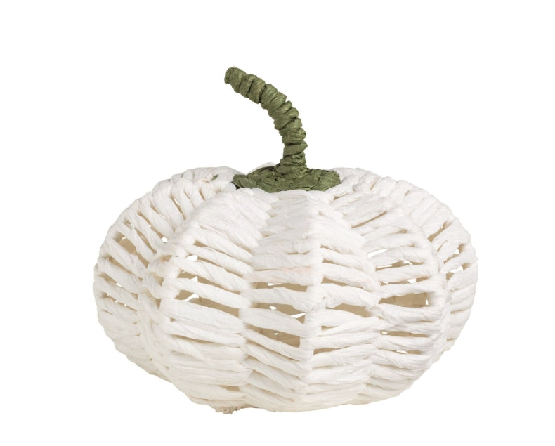 Cream Raffia Woven Pumpkin