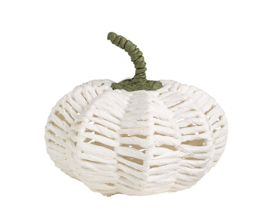 Cream Raffia Woven Pumpkin