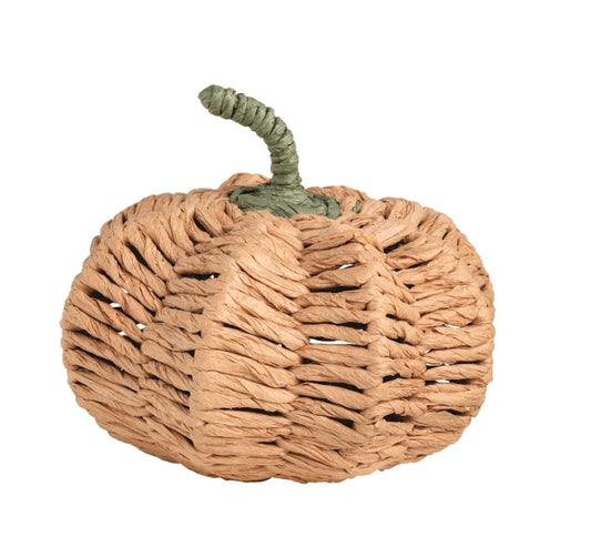 Light Orange Raffia Woven Pumpkin