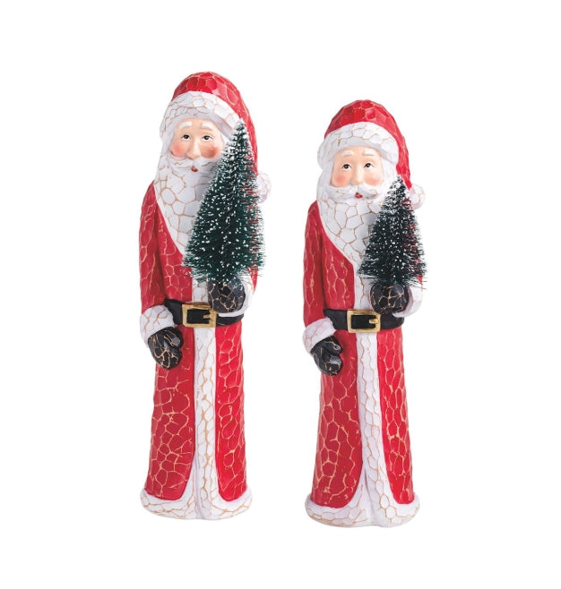 Resin Carved Look Santas- Assorted Sizes