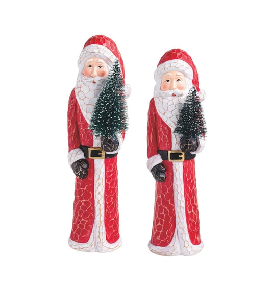 Resin Carved Look Santas- Assorted Sizes