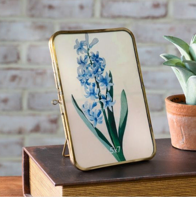 Antiqued Rounded Corner Brass 5 x 7" Frame