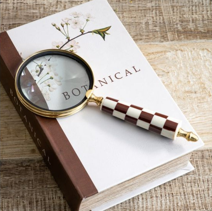 Brown Checkered Magnifying Glass