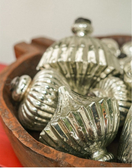 Giant Silver Glass Onion Ornament (S)