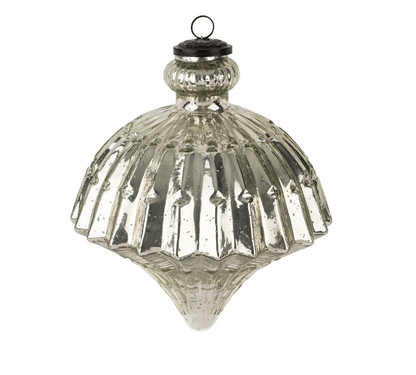 Giant Silver Glass Onion Ornament (L)