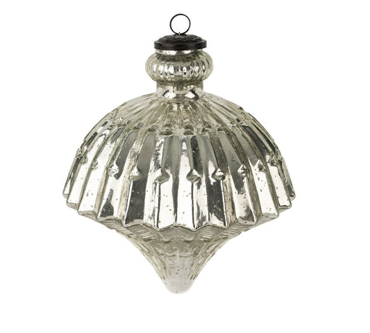 Giant Silver Glass Onion Ornament (L)