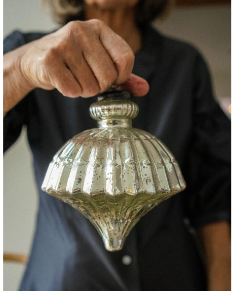 Giant Silver Glass Onion Ornament (L)