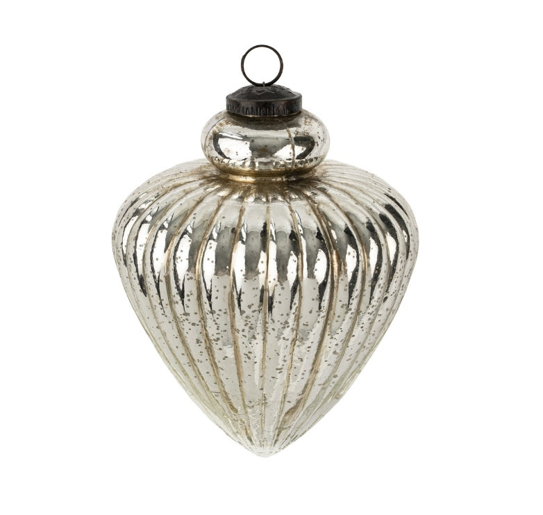 Giant Silver Teardrop Holiday Ornament (L)