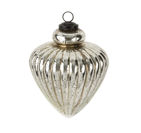 Giant Silver Teardrop Holiday Ornament (L)
