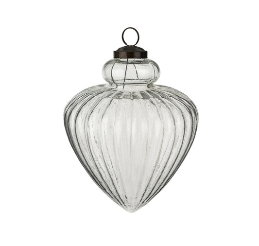 Giant Clear Glass Teardrop Ornament (L)