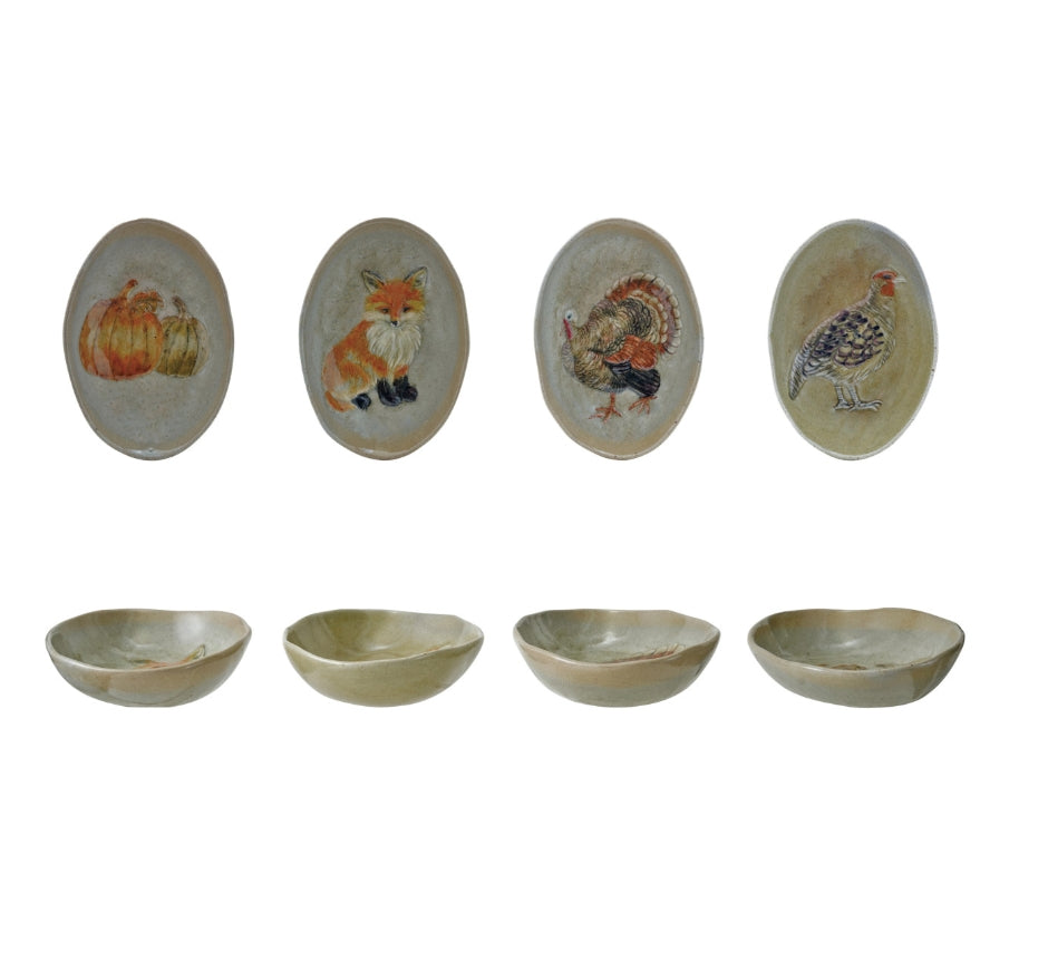 Hand-Painted Stoneware Tidbit Plate
